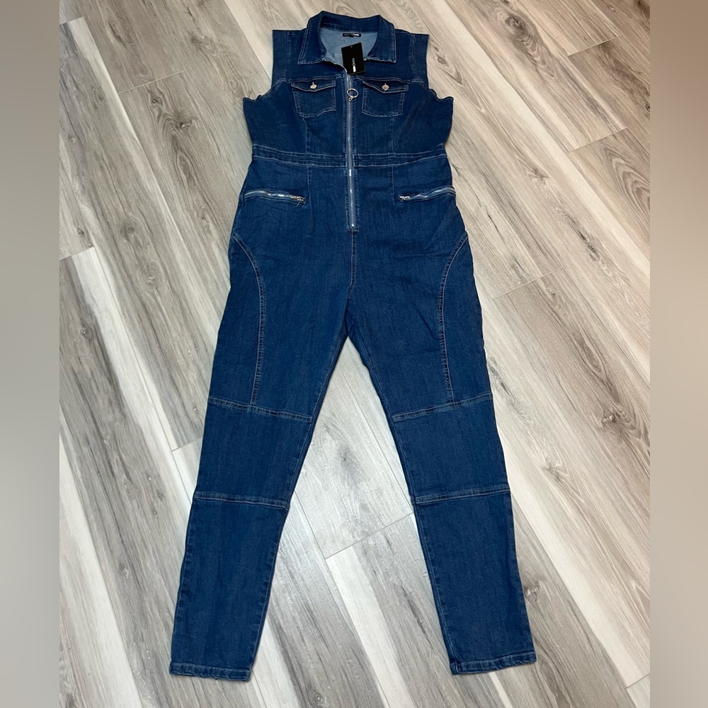 Denim zip up jumper